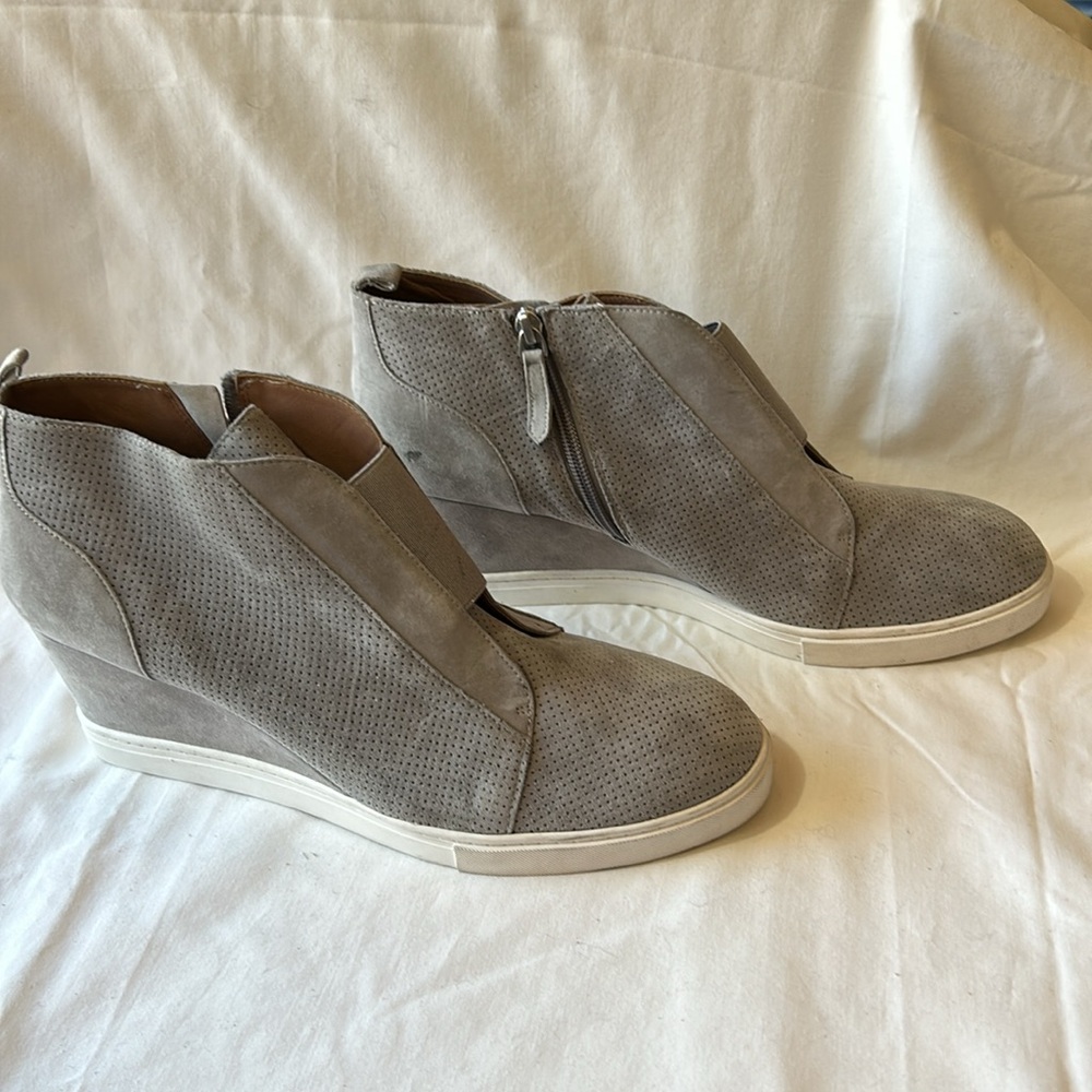 Linea Paolo Gray Felicia Suede Wedge Sneakers-Size 12 M NWOB - Picture 2 of 12